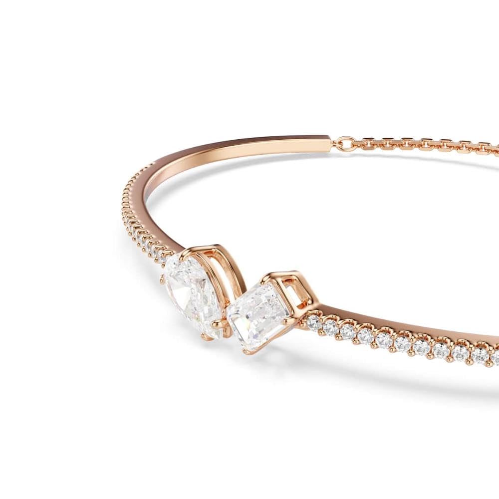 Swarovski Brazalete Mesmera, Tallas mixtas, Blanco, Baño tono oro rosa