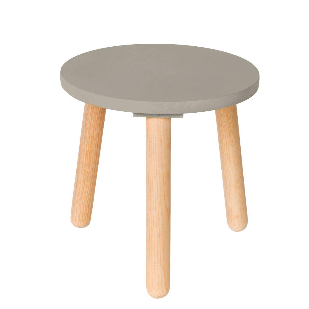 Duduk Banco de Madera Circular para Niños - Largo: 30 cm Ancho: 30 cm Alto: 30 cm - Gris