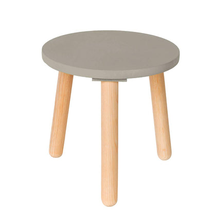 Duduk Banco de Madera Circular para Niños - Largo: 30 cm Ancho: 30 cm Alto: 30 cm - Gris
