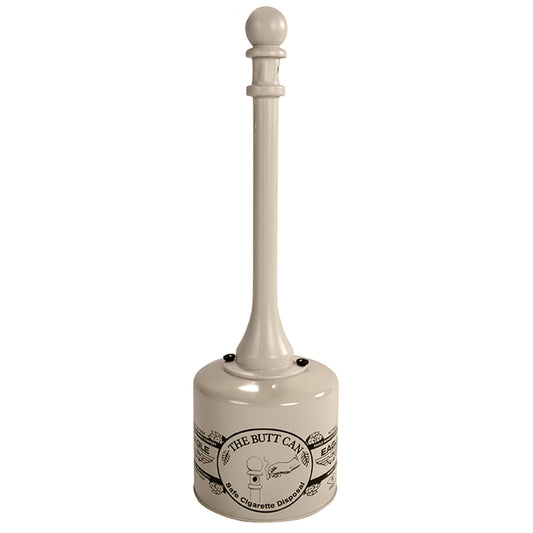 Eagle 1205BEI Receptáculo para colillas de cigarrillos de acero galvanizado, capacidad de 5 galones, 40" de altura, 12" de diámetro, color beige