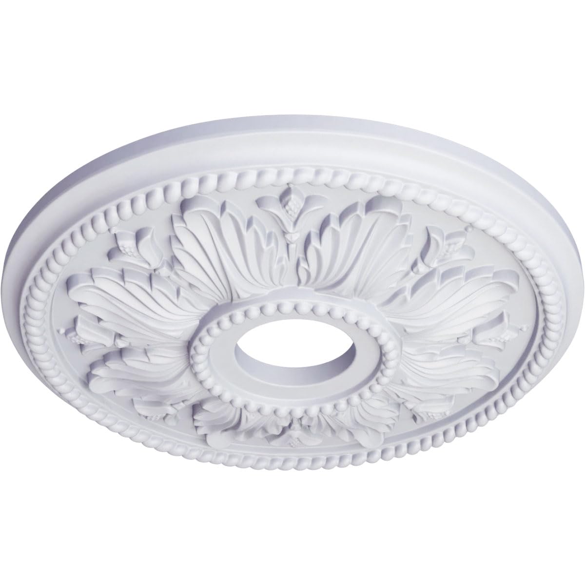 Ekena Millwork CM18ED1 Medallón de techo de Edimburgo, 18 1/8 pulgadas de diámetro exterior x 3 1/2 pulgadas de diámetro interior x 2 3/4 pulgadas, imprimado de fábrica