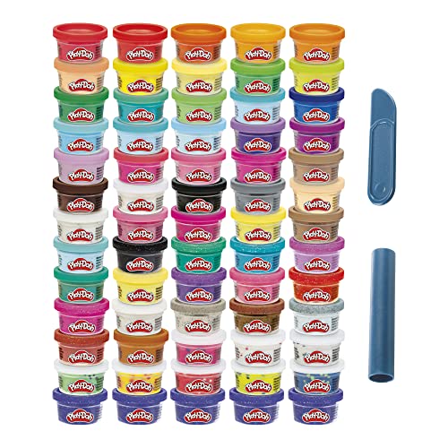 Play-Doh Ultimate Color Collection 65-Pack de modelado Compuesto, no tóxico, latas de tamaño divertido de 1 onza, incluye zafiro, brillo, confeti, colores metálicos y ráfaga de color (exclusivo de Amazon)