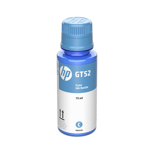 HP Botella de Tinta Cian GT52 Original (M0H54AL) Compatibilidad DeskJet GT 5800 Series, Ink Tank 100/300, Ink Tank Wireless 400, Smart Tank 500 Series