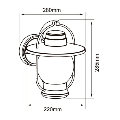 Tecnolite Lámpara de Pared Arbotante Tipo Farol Exterior, Ideal Zona Costera 60 W, Base E27, IP44, No incluye foco