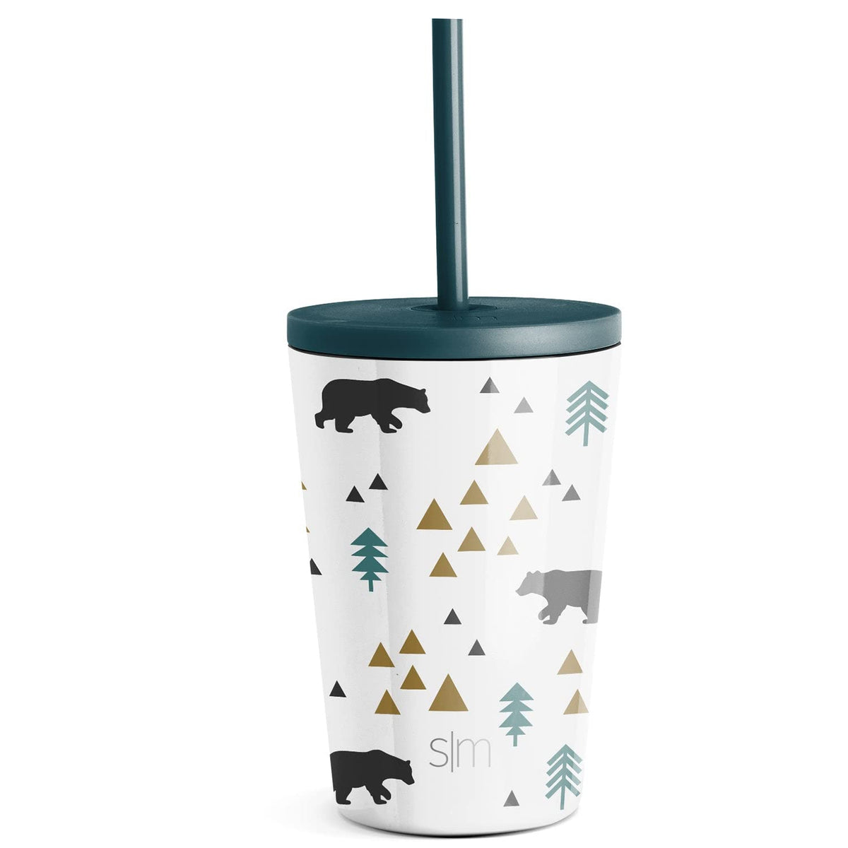 Simple Modern Summit Botella de Agua para Niños con Popote - 12 onzas - Bosque Beary