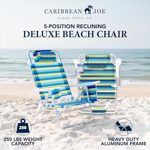 Caribbean Joe Chaby International Deluxe - Silla Plegable para Playa y Camping