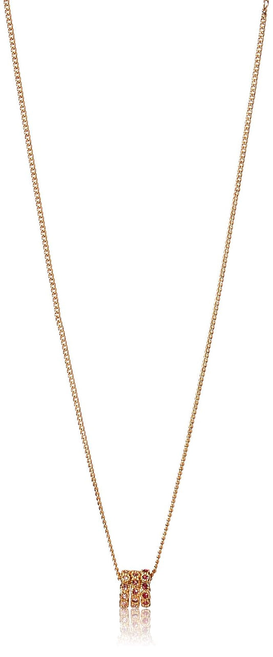LIOR Collar 3 argollas con zirconias en Tono Rosas.