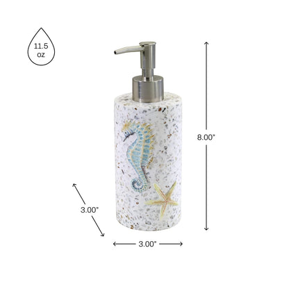 Avanti Linens - Dispensador de jabón/Bomba de loción, Accesorios de baño de Resina, Esenciales para baño de Invitados, decoración de baño Inspirada en el mar (colección Coastal Terrazo)