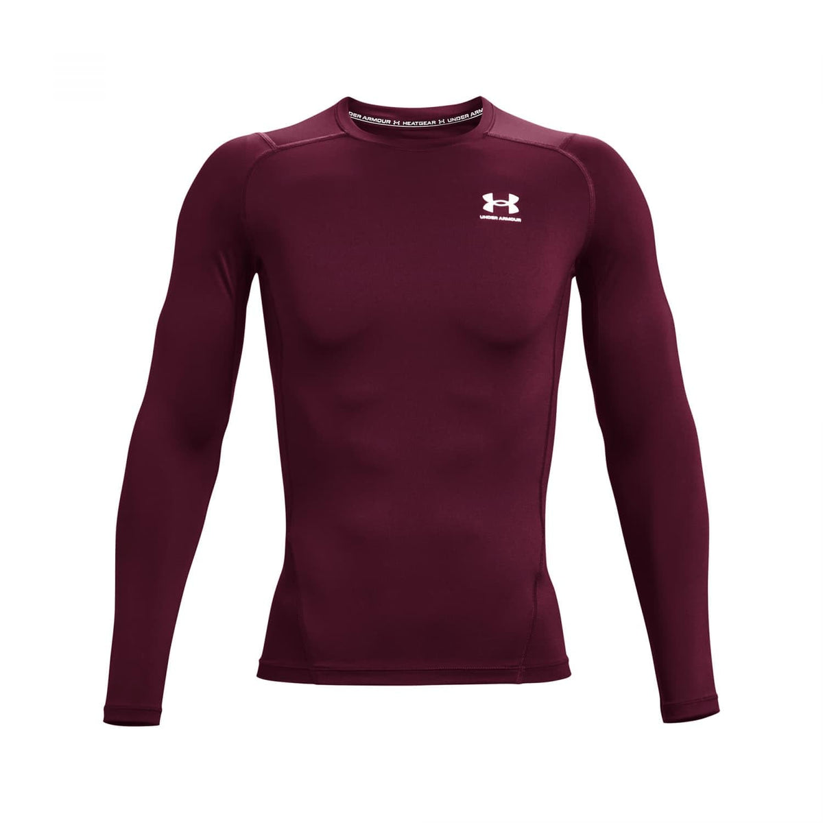 Under Armour HeatGear Playera de Compresión Manga Larga Hombre - XXL - Granate (609) - Blanco