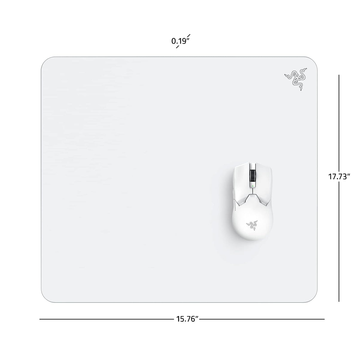 Razer Atlas - Alfombrilla de mouse gaming de cristal templado: superficie ultra suave micrograbada, color blanco