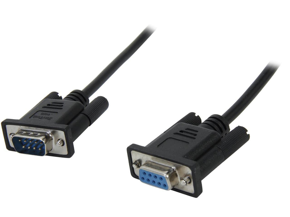 StarTech SCNM9FM1MBK Cable 1m Módem Nulo Null Serial DB9 Hembra a Macho, Color Negro