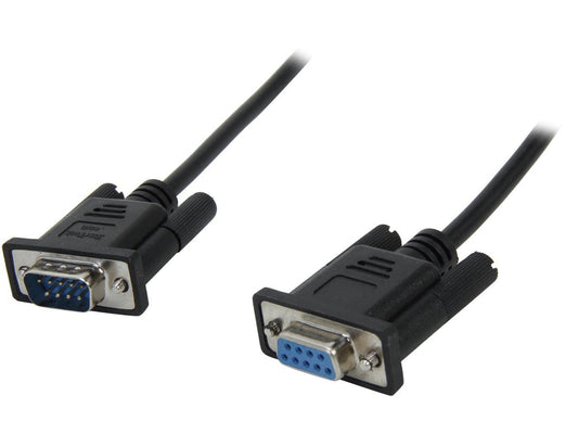 StarTech SCNM9FM1MBK Cable 1m Módem Nulo Null Serial DB9 Hembra a Macho, Color Negro