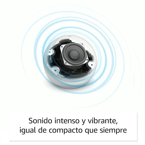 Echo Dot (modelo más reciente): bocina Alexa con sonido vibrante, ideal para recámaras, comedores y oficinas (blanco), con el Acceso Anticipado de Alexa+