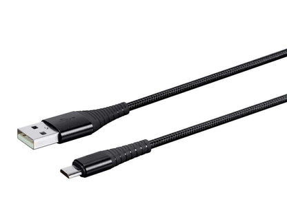 Monoprice USB 2.0 Micro B to Type A Charge & Sync Cable - 6 Feet - Black Nylon-Braid, Durable, Kevlar-Reinforced - AtlasFlex Series