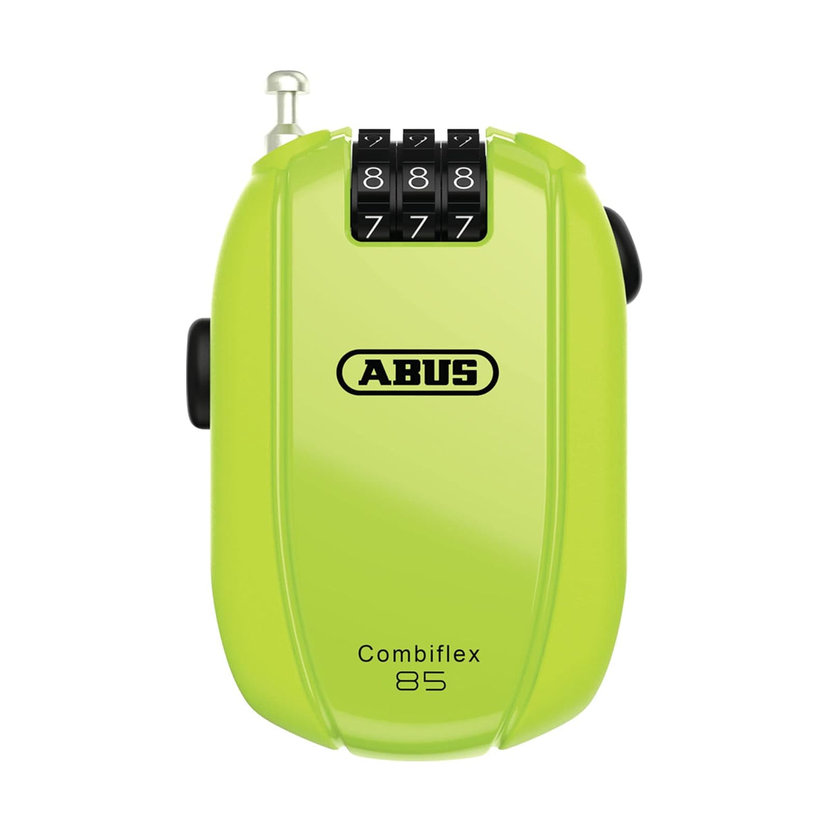 ABUS Cable antirrobo Combiflex – Candado para esquís, casco, cochecito y equipaje – Trip 125 – 125 cm de largo – 3 mm de grosor – con código numérico – Negro - 85 cm - Amarillo (Signal Yellow)