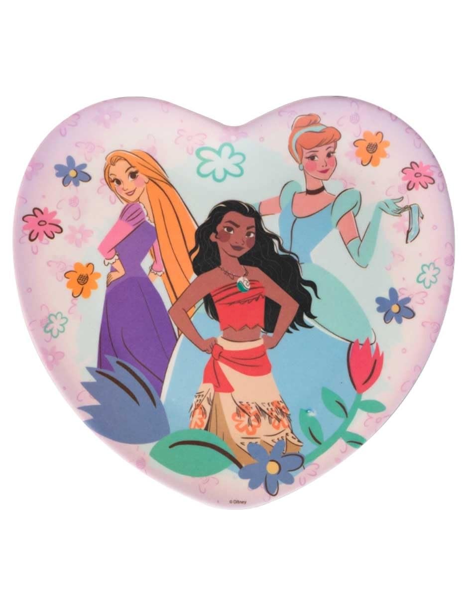 Vajilla individual infantil de bambú Princesas Disney, set de platos, vaso y cubiertos para niños, 5 pzas.