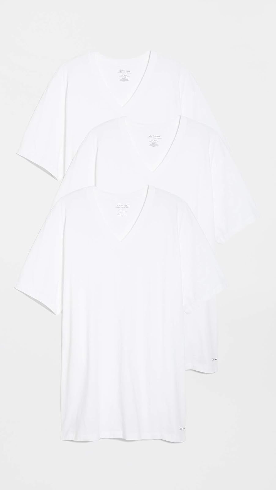 Calvin Klein Men`s Cotton Classic Fit Short Sleeve V Neck T-Shirt, 4-Pack
