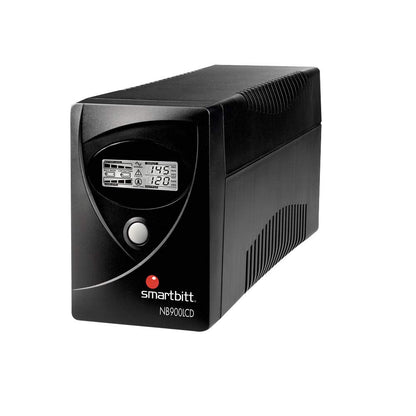 Smartbitt - No-Break Interactivo, Regulador y Supresor de Picos - UPS Ideal para apagones y Cortes de energía - Batería de Respaldo - Negro (900 Va, Hogar y Oficina)