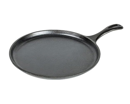 Lodge L9OG3ASHH41B Cast Iron Griddle and Hot Handle Holder, 10.5", Black/Red