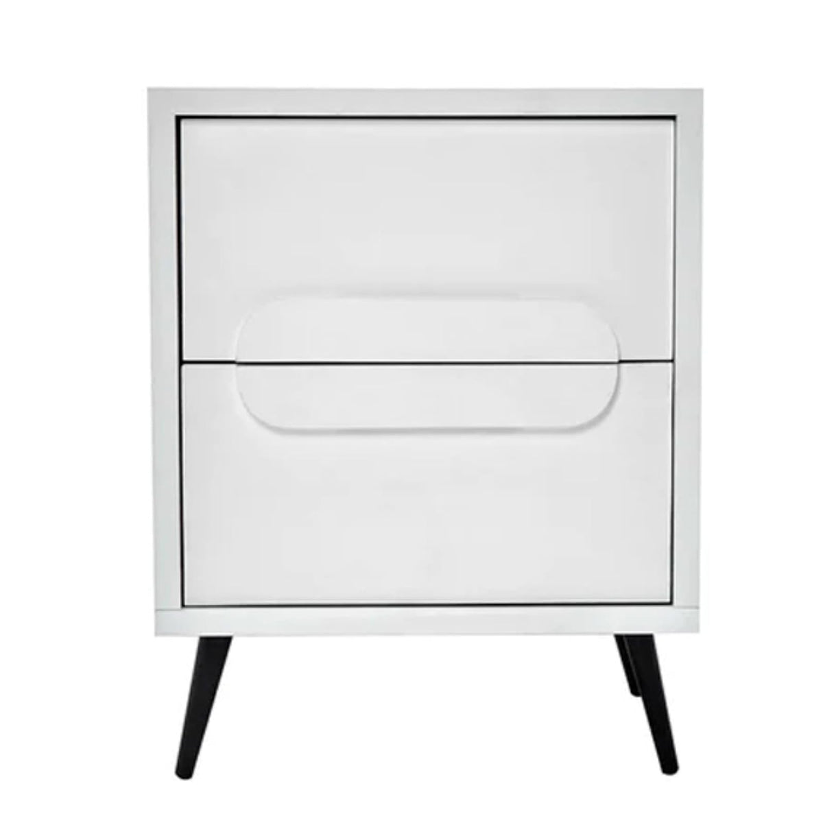 Buró Color Blanco con 2 Cajones, Soporte Metálico y Estructura de Madera MDF.