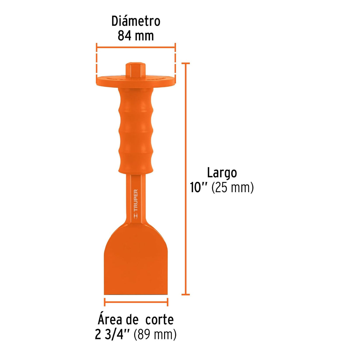 Truper CL-2-3/4X10G, Cincel ladrillero, 2-3/4 X 10", con grip