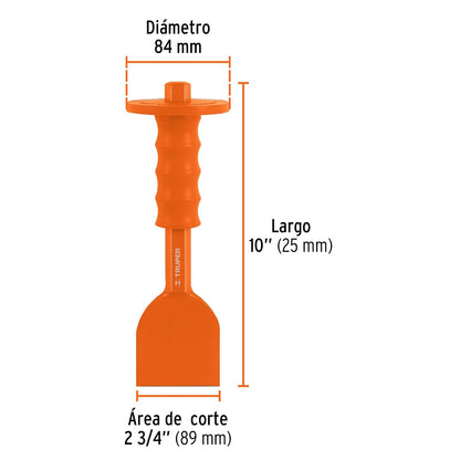 Truper CL-2-3/4X10G, Cincel ladrillero, 2-3/4 X 10", con grip