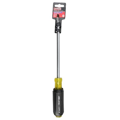 Urrea 9408 Destornillador con mango cushion grip, punta plana barra redonda 3/8" x 8"