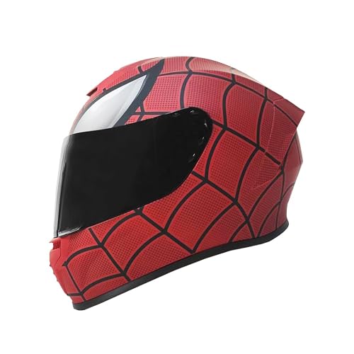 Casco Motocicleta Marca - Edge - Estilo Marvel - Visor Doble ANTIVAHO - Certificado Dot - Moto Cascos