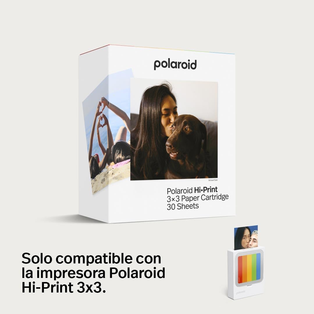 Polaroid Hi-Print 6646 - Papel fotográfico de 3 x 3-30 hojas de fotos