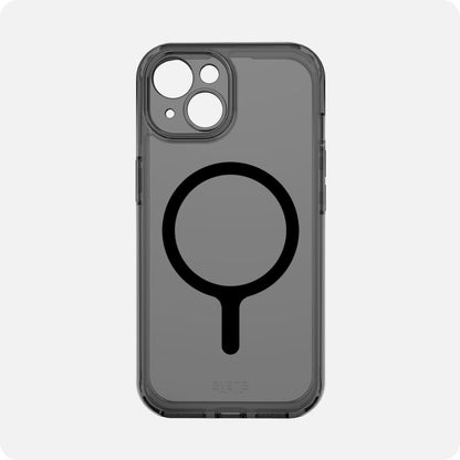 Avana Ice Funda con MagSafe Compatible con iPhone 15, Resistente a Caídas de 3m, Bisel Elevado, Protección Antimicrobiana - Negro/Transparente