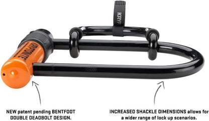 Kryptonite - Mini bloqueo en U para bicicleta con extensor de rueda, bloqueo antirrobo de bicicleta resistente, grillete de acero de 11 mm con llaves, cerradura de alta seguridad para bicicleta eléctrica, , scooters