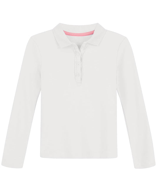 Nautica Polo de Manga Larga para Uniforme Escolar Polo para Niñas