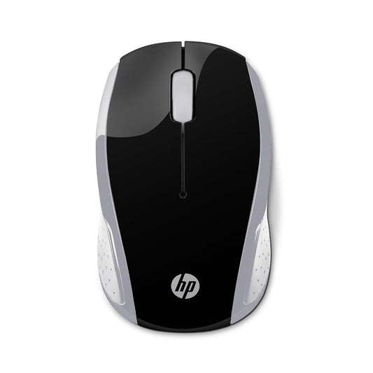 HP Mouse inalámbrico 200, 2.4 GHz, Conectividad 10 MTS, Pilas AAA, Windows, Mac OS, Chrome OS, Plata Claro, 2HU84AA