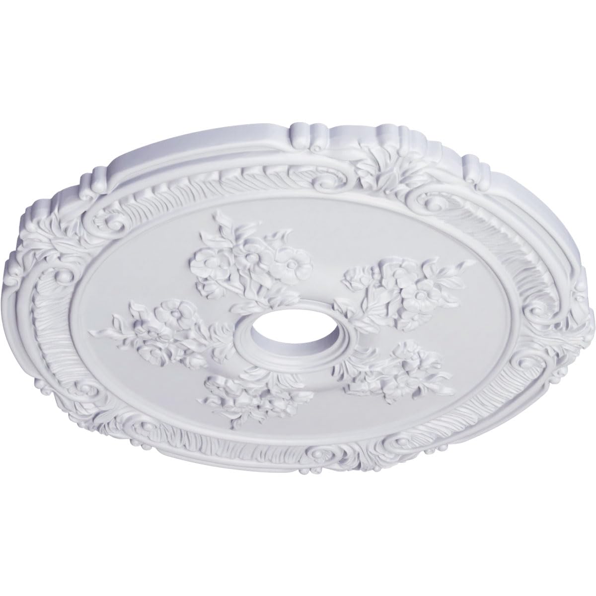 ekena millwork OD Ática con rosas de 26 pulgadas techo medallón, Entero, Gris