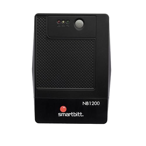 Smartbitt - No-Break Interactivo, Regulador y Supresor de Picos - UPS Ideal para apagones y Cortes de energía - Batería de Respaldo - Negro (1200 Va, Hogar y Oficina)