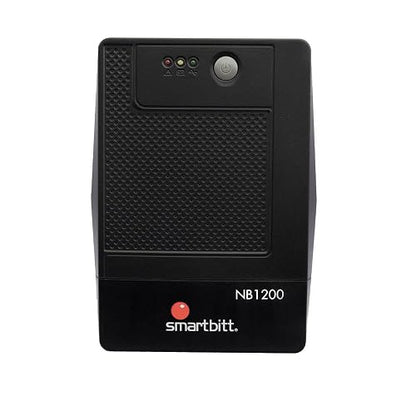 Smartbitt - No-Break Interactivo, Regulador y Supresor de Picos - UPS Ideal para apagones y Cortes de energía - Batería de Respaldo - Negro (1200 Va, Hogar y Oficina)
