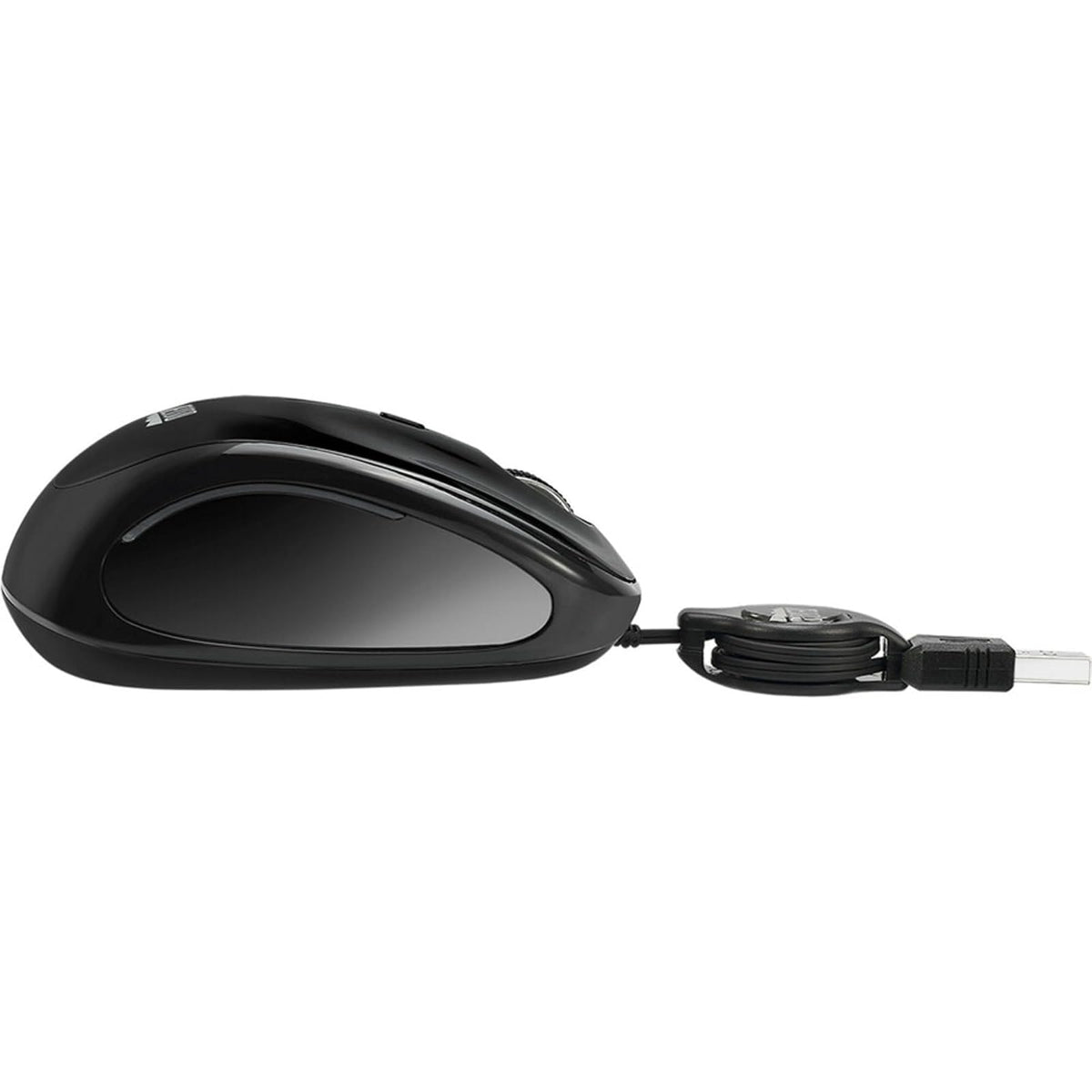 Adesso Ergonomic iMouse S8 - Retractable Optical USB Mouse (Black)