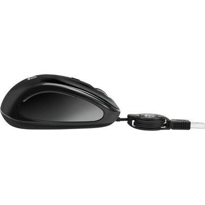 Adesso Ergonomic iMouse S8 - Retractable Optical USB Mouse (Black)