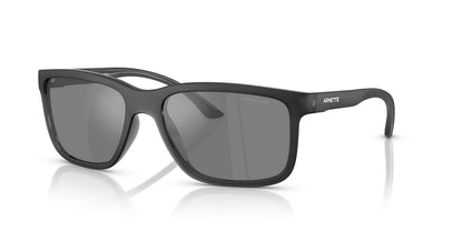 ARNETTE Men's An4359 Headlight Rectangular Sunglasses, Transparent Grey Matte/Shiny/Grey Mirrored Silver, 57 mm
