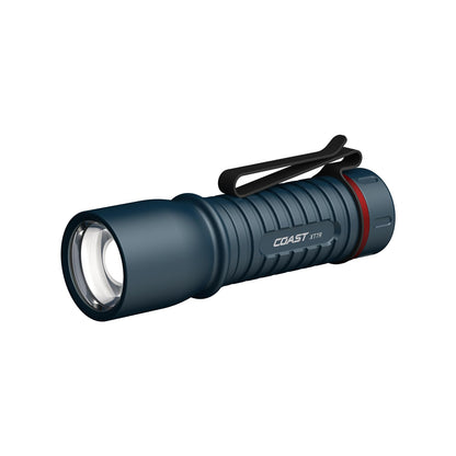 Coast XT7R - Linterna LED recargable de 1500 lúmenes con soporte magnético, enfoque deslizante y clip de bolsillo, color azul