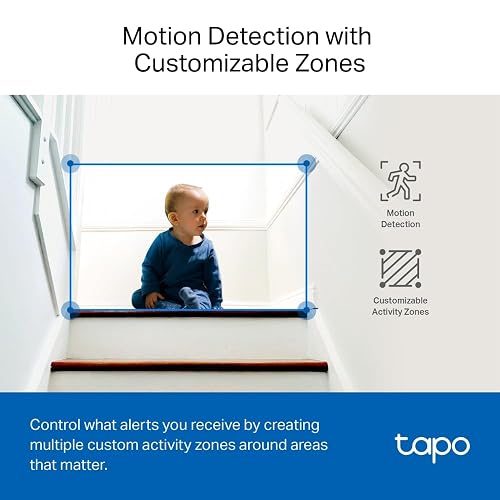 Tapo TP-Link TC74, Cámara de Seguridad Interior 5MP, Detección Avanzada por IA (Personas/Mascotas/Vehículos/Llanto de Bebés), Visión Nocturna, Compatible con Alexa y Google Assistant