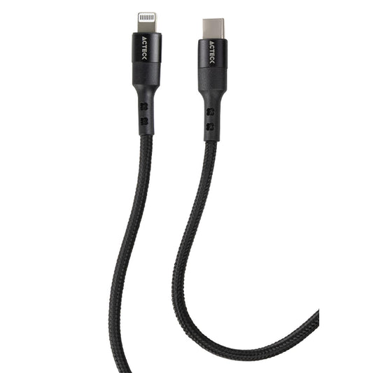 Cable USB C a Lightning Linx Plus CL420 / Carga Ultra Rápida + Hasta 27W 1Mt Nylon Trenzado + Macho a Macho Negro Advanced Series