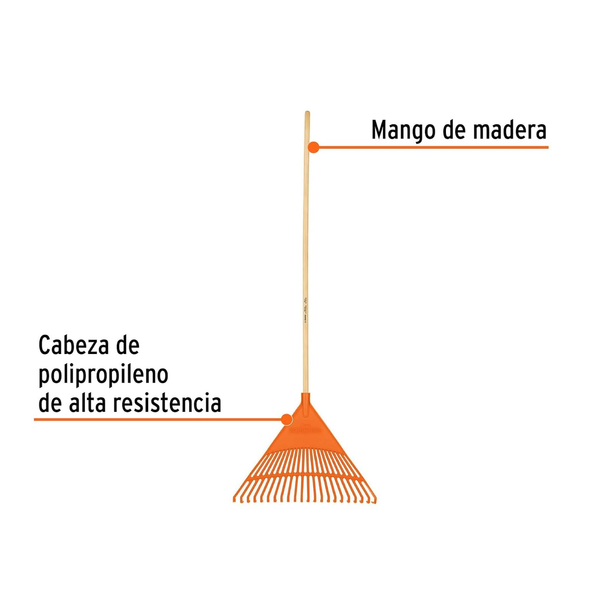 Truper EP-22R, Escoba plástica de 22 dientes, rígida