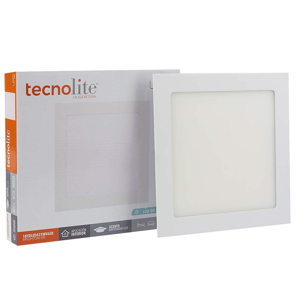 Tecnolite Lámpara Interior Empotrado Techo, LED Integrado, Luz Blanca 18YDLED431MV65B