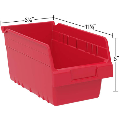 Akro-Mils 30090 ShelfMax Plastic Nesting Shelf Bin Box, 12-Inch Length x 6-Inch Width x 6-Inch Height, Case of 10, Blue