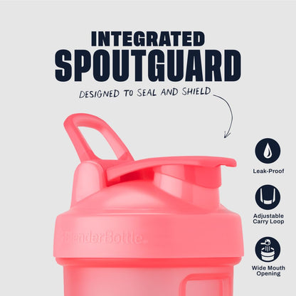 BlenderBottle Botella mezcladora clásica V2, perfecta para batidos de proteína y pre-entrenos, 28 onzas, rosa claro