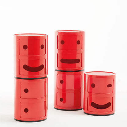 Kartell Mueble de Almacenaje Componibili Sonrisa Plana, color Rojo, 2 Piezas