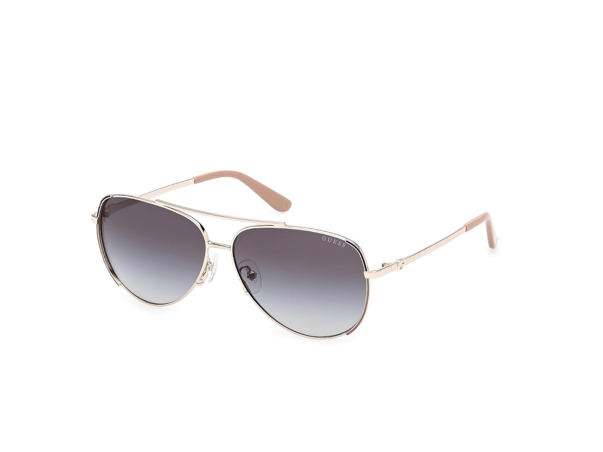 Guess Lentes de Sol GU00193 para Mujer, Armazón Metálico y Micas Humo Degradado con Protección UV Nivel 3 - 58 - dorado