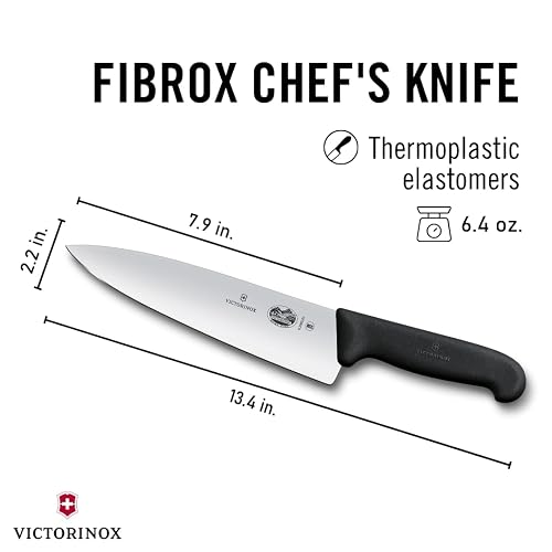 Victorinox Swiss Army 5.2063.20-X14 Fibrox Cuchillo de chef negro 8 pulgadas