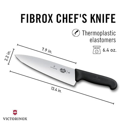 Victorinox Swiss Army 5.2063.20-X14 Fibrox Cuchillo de chef negro 8 pulgadas